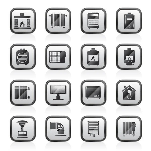 Inicio Accesorios Calefacción Iconos Vector Icono Conjunto — Archivo Imágenes Vectoriales