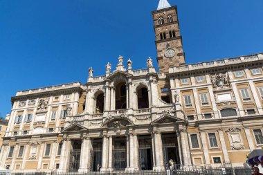 Rome, İtalya - 22 Haziran 2017: şaşırtıcı görünümü Basilica Papale di Santa Maria Maggiore Roma, İtalya