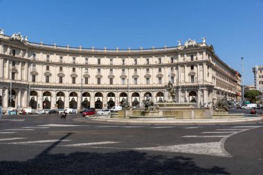 Rome, İtalya - 22 Haziran 2017: piazza görünümünü şaşırtıcı della Repubblica, Roma, İtalya