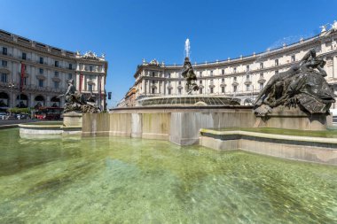 Rome, İtalya - 22 Haziran 2017: piazza görünümünü şaşırtıcı della Repubblica, Roma, İtalya