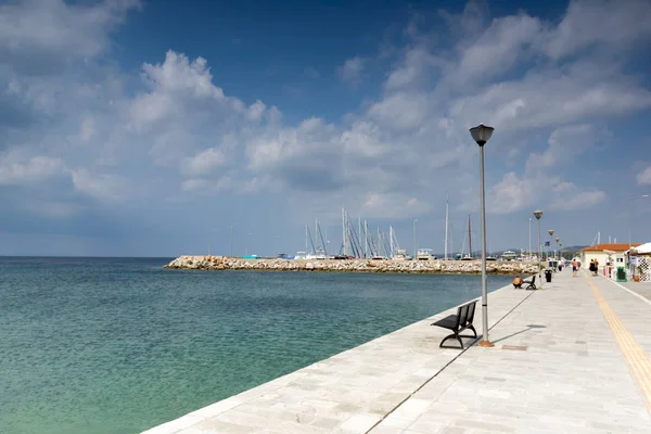 Chalkidiki Zentralmakedonien Griechenland August 2014 Panoramablick Auf Nikiti Strand Auf — Stockfoto