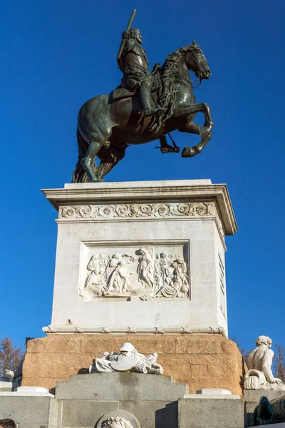 Madrid Espagne Janvier 2018 Belle Vue Sur Monument Felipe Madrid — Photo