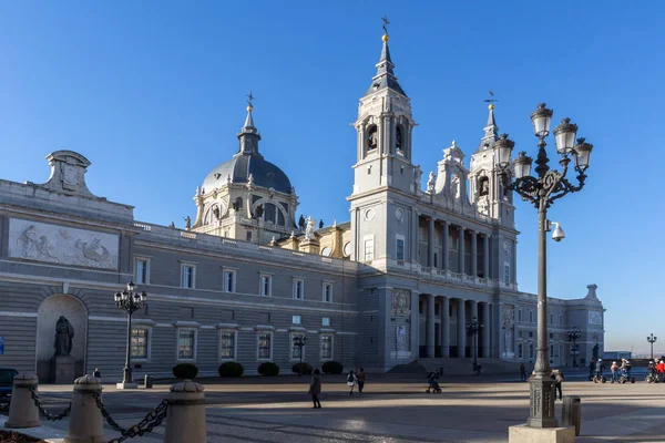 Madrid Spagna Gennaio 2018 Incredibile Vista Sulla Cattedrale Dell Almudena — Foto Stock