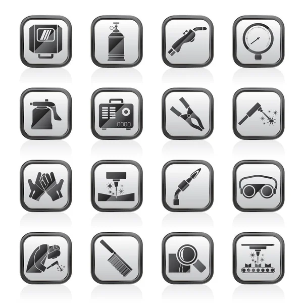 Lassen Constructie Tools Pictogrammen Vector Icon Set — Stockvector