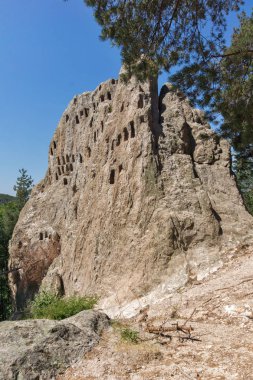Antika Trakyalı'nın kutsal alan kartal kayalar yakınındaki şehir, Ardino, Kırcaali bölgesi, Bulgaristan
