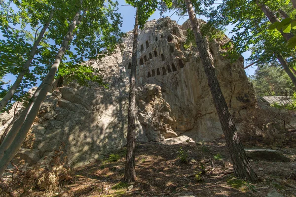 Antico Santuario Tracio Aquila Rocce Vicino Alla Città Ardino Regione — Foto Stock