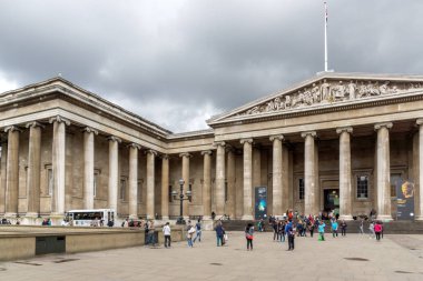 Londra, İngiltere - 16 Haziran 2016: Dışında görüntülemek British Museum, Londra, İngiltere, İngiltere