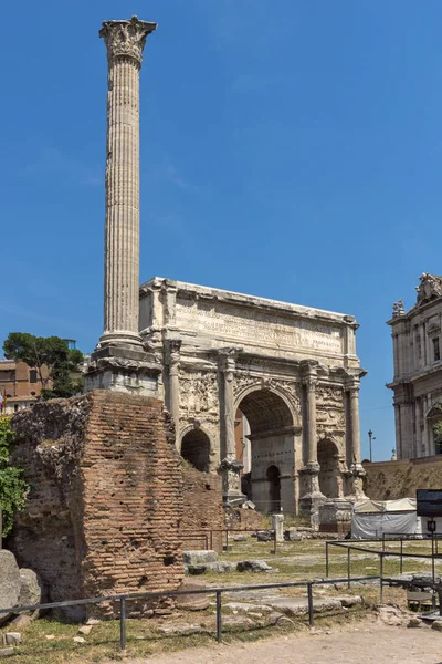 Roma Itália Junho 2017 Capitolino Septímio Severo Arco Fórum Romano — Fotografia de Stock