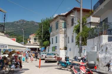 Parga, Yunanistan - 17 Temmuz 2014: yaz görünümü Parga şehir, Epirus, Yunanistan'ın şaşırtıcı
