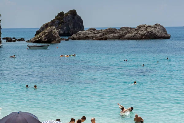 Parga Grecia Luglio 2014 Incredibile Vista Estiva Sulla Città Parga — Foto Stock