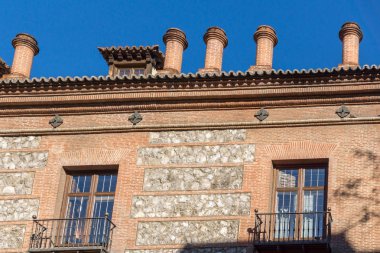 Madrid, İspanya - 22 Ocak 2018: Yedi bacalar şehir Madrid, İspanya, House