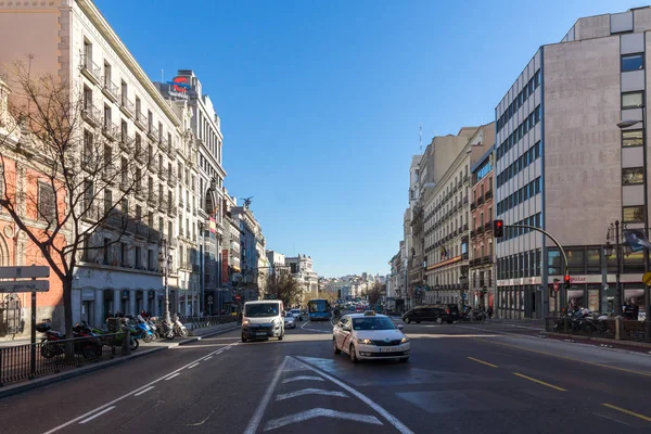 Madrid Spanien Januari 2018 Byggnad Alcala Street Staden Madrid Spanien — Stockfoto