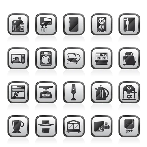 Mutfak Aletleri Mutfak Eşyaları Simgeler Vektör Icon Set — Stok Vektör