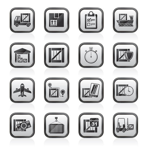 Cargo, shipping, Logistics and delivery icons - vector icon set