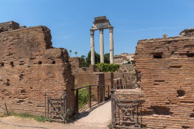 Rome, İtalya - 24 Haziran 2017: Harabeleri, Roma Forumu ve Capitoline Tepesi City Roma, İtalya