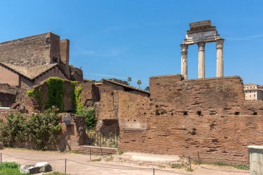 Rome, İtalya - 24 Haziran 2017: Harabeleri, Roma Forumu ve Capitoline Tepesi City Roma, İtalya