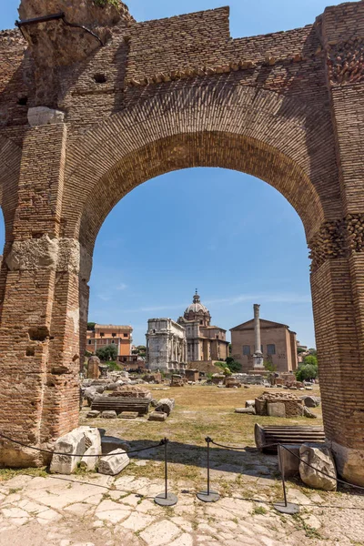 Řím Itálie Června 2017 Ruiny Římské Fórum Capitoline Hill Městě — Stock fotografie