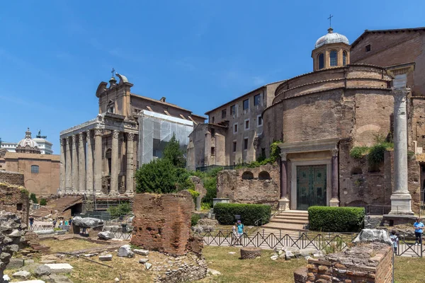 Roma Itália Junho 2017 Vista Incrível Templo Vesta Fórum Romano — Fotografia de Stock