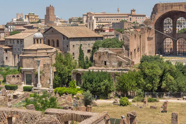 Roma Italia Giugno 2017 Incredibile Veduta Del Foro Romano Del — Foto Stock