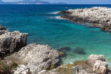 Alaties Beach, Kefalonia, Ionian Islands, Yunanistan Panoraması
