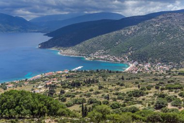 Muhteşem manzara Agia Effimia kentindeki Kefalonia, Ionian Islands, Yunanistan