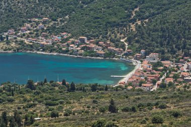 Muhteşem manzara Agia Effimia kentindeki Kefalonia, Ionian Islands, Yunanistan