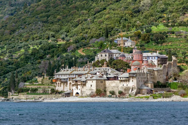 Monastère Xenophontos Mont Athos Dans Etat Monastique Autonome Sainte Montagne — Photo