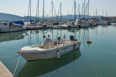 Lefkada Town, Yunanistan 17 Temmuz 2014: Yat Limanı, Lefkada town, Ionian Islands, Yunanistan