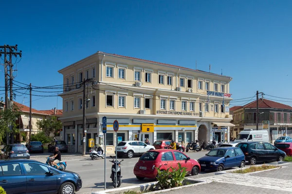 Lefkada Town Grecia Luglio 2014 Case Strade Nella Città Lefkada — Foto Stock
