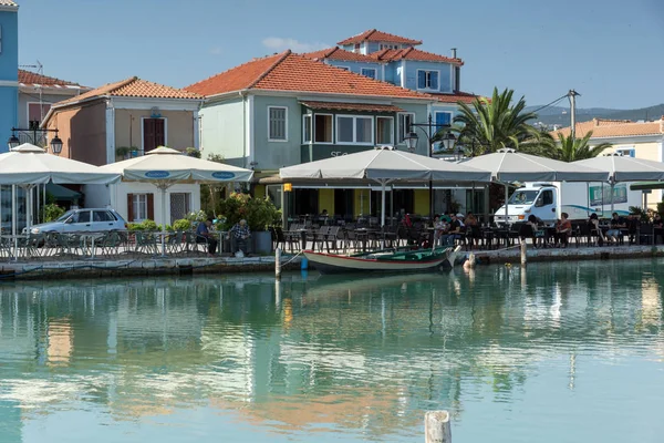 Lefkada Town Grecia Julio 2014 Calle Costera Lefkada Islas Jónicas — Foto de Stock