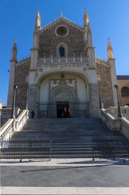 Madrid, İspanya - 22 Ocak 2018: San Jeronimo el Rea kilise Madrid şehir, İspanya görünümünü şaşırtıcı