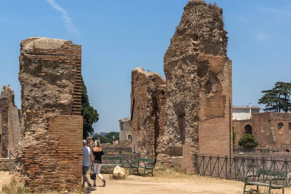 Rome Talya Haziran 2017 Panoramik Harabelerini Palatine Tepesi City Roma — Stok fotoğraf