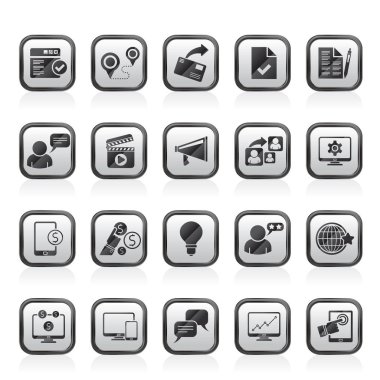 Internet pazarlama ve ticaret simgeler - vektör Icon set