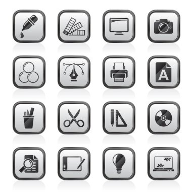 Grafik tasarım sanayi simgeleri - vektör Icon set