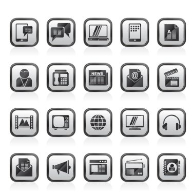 Bağlantı, iletişim ve teknoloji simgeler - vektör Icon set