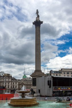 Londra, İngiltere - 16 Haziran 2016: Nelson's Column, Trafalgar Square, Londra, İngiltere, İngiltere