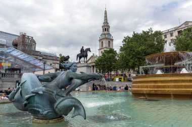 Londra, İngiltere - 16 Haziran 2016: Trafalgar Square, Londra, İngiltere, İngiltere