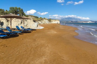 Kırmızı kumları xsi beach, Kefalonia, Ionian Islands, Yunanistan