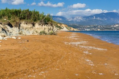Kırmızı kumları xsi beach, Kefalonia, Ionian Islands, Yunanistan
