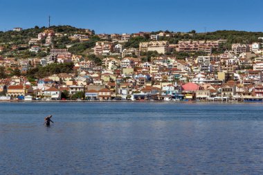 Panorama Argostoli kasaba, Kefalonia, Ionian Islands, Yunanistan için