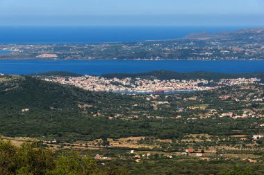 Panoramik görünüm Argostoli kasaba, Kefalonia, Ionian Islands, Yunanistan