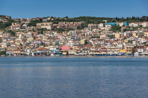 Panorama Argostoli kasaba, Kefalonia, Ionian Islands, Yunanistan için