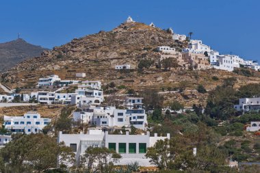 IOS, Yunanistan - 4 Mayıs 2013: Peyzaj Ios Island Ege Denizi'ndeki Kiklad Adaları, Yunanistan