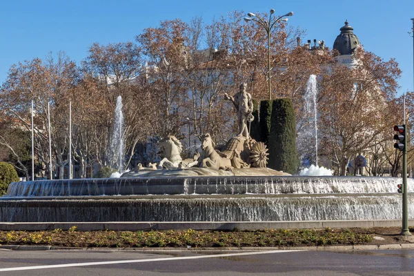 Madrid Spagna Gennaio 2018 Fontana Neptuno Nella Città Madrid Spagna — Foto Stock