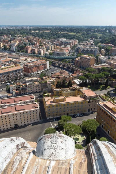 Vatikan Roma Şehrinin Şaşırtıcı Panorama Üzerinden Kubbe Peter Bazilikası Talya — Stok fotoğraf