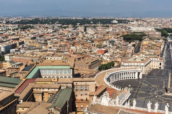 Panorama Stupefacente Vaticano Città Roma Dalla Cupola Della Basilica San — Foto Stock