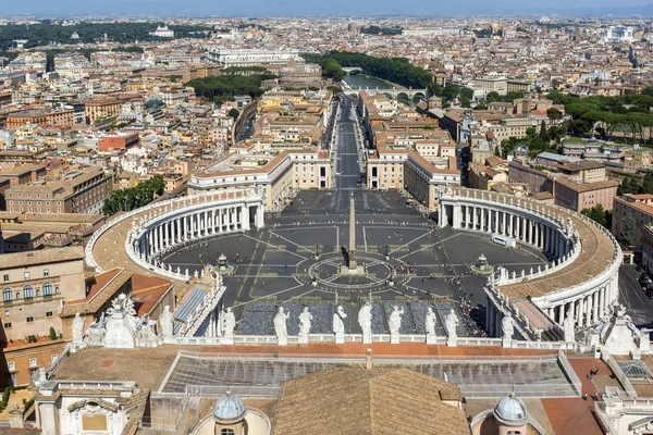 Panorama Stupefacente Vaticano Città Roma Dalla Cupola Della Basilica San — Foto Stock