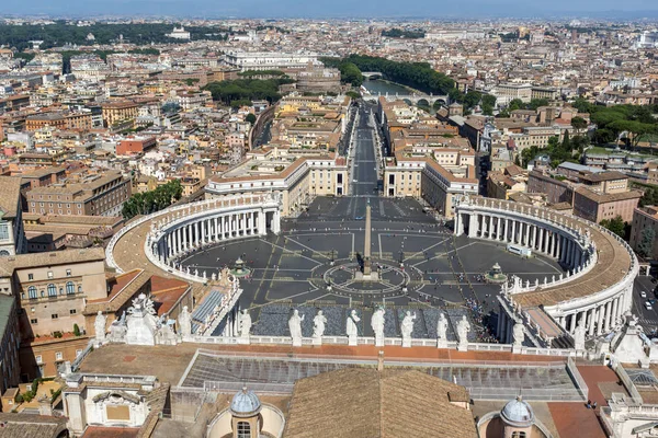 Panorama Stupefacente Vaticano Città Roma Dalla Cupola Della Basilica San — Foto Stock