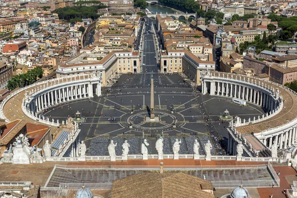 Wspaniałą Panoramę Watykanu Rzymu Kopuły Bazyliki Świętego Piotra Włochy — Zdjęcie stockowe