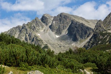 Muhteşem manzara Yalovarnika tepeler ve Begovitsa Nehri Vadisi, Pirin Dağı, Bulgaristan